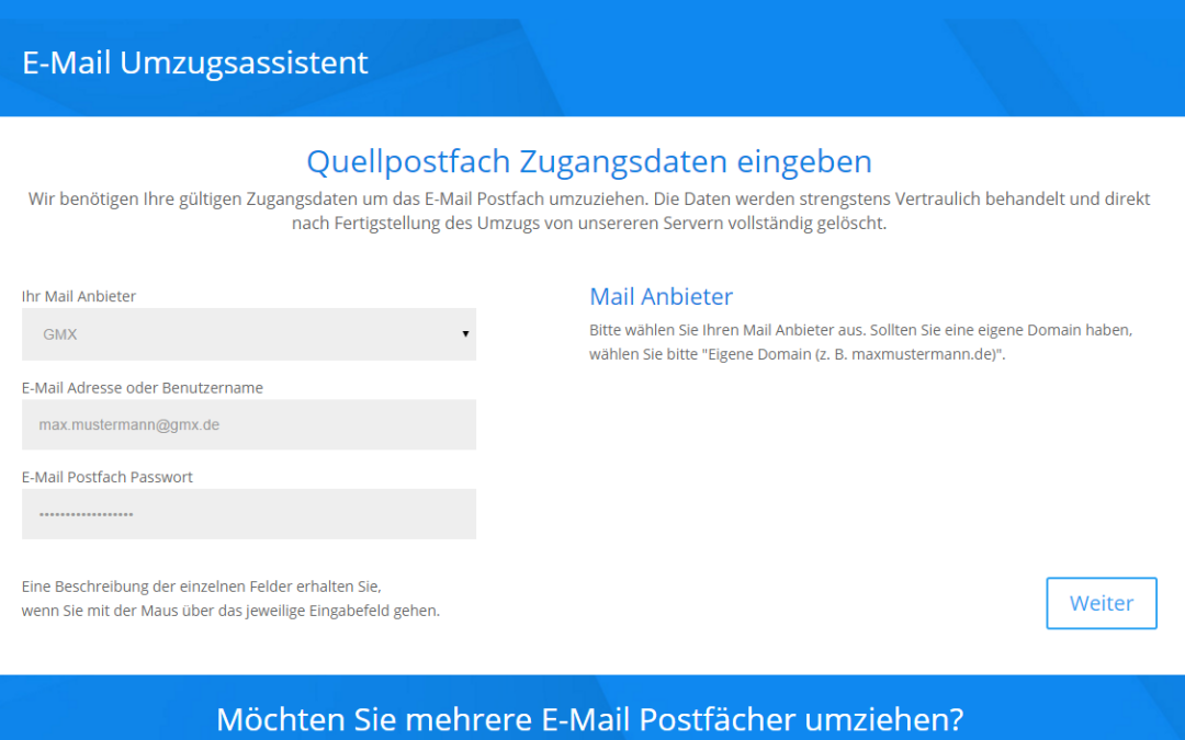 email umzug